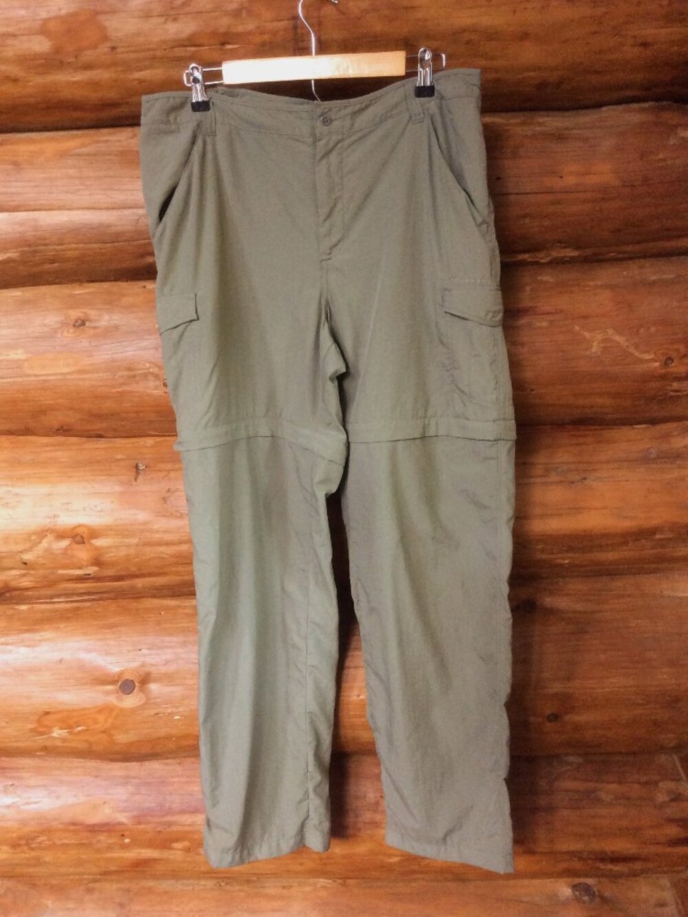Columbia Aruba III Ripstop Cargo Green PFG Omni-Shade Zip Off Pants Size Large